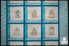 51" x 63" Hand embroidered snowglobe quilt
Jolene L.
Custom Quilted
2017 Custom Client Quilt
Picture from Vermont Quilt Festival (She won ribbons!)