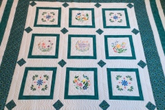 97" x 93" Embroidered Flowers
Kathy T.
Custom Quilted
2017 Custom Client Quilt