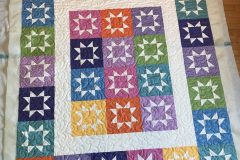 60" x 69" Star Quilt
Pieced by Linda H.
Handguided E2E "Trumpet Vine:
2018 Client Quilt