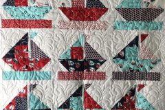 37" x 40" Sailboat QuiltPieced by Josie P."Anchor Splash" E2E2018 Client quilt