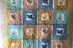 Baby Quilt 41" x 41""Baby Animals" E2EPieced by Josie P.2018 Client quilt