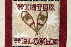 Winter Welcome 24" x 27" Lorna A.Custom quilted digital snowflakes, handguided stitch in the ditch2018 Custom Client