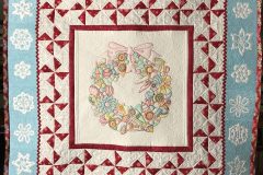 Shiny and Bright with vintage crochet snowflakes 47" x 48"Pieced by JoAnne R2018 Custom Client Quilt