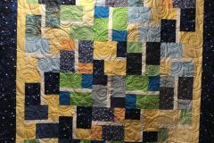 53" x 62" Star QuiltE2E "Starry Night"Pieced by Mary R.2019 Client Quilt