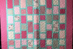 60" x 73" Buttonhole QuiltPieced by Janine B.E2E "Am-Forever Flower"2019 Client Quilt