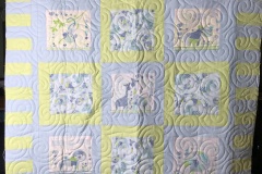 42" x 43" Baby Animal Panel 2Pieced by Janine E2E "Chunky Swirls"2019 Client Quilt