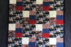 63" x 85" Henrys Navy QuiltPieced by Terry P.E2E "Anchor"2019 Client Quilt