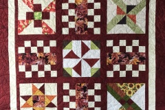 52" x 54" Shop Hop QuiltStephanie S. "Leaves" E2E 2019 Client Quilt