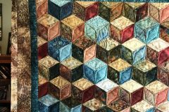 40" x 51" Tumbling Blocks
Janet R. (Hand pieced!)
Custom Quilted
2019 Custom Client Quilt